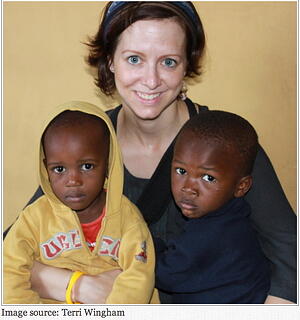 Terri Wingham with two cancer survivors