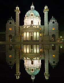 Temple by night.