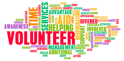 text with lots of volunteering phrases