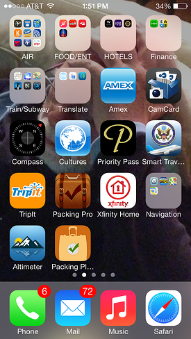 My iPhone Travel App Screen