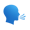 Blue Talking Head with Lines from Mouth-1