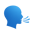 Blue Talking Head with Lines from Mouth-1