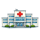 Hospital with Red Cross Above Entrance-1