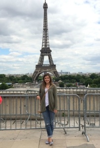 Kayla visited the Eiffel Tower in Paris while working as an au pair in France