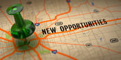 New Opportunities Concept - Green Pushpin on a Map Background with Selective Focus.-1