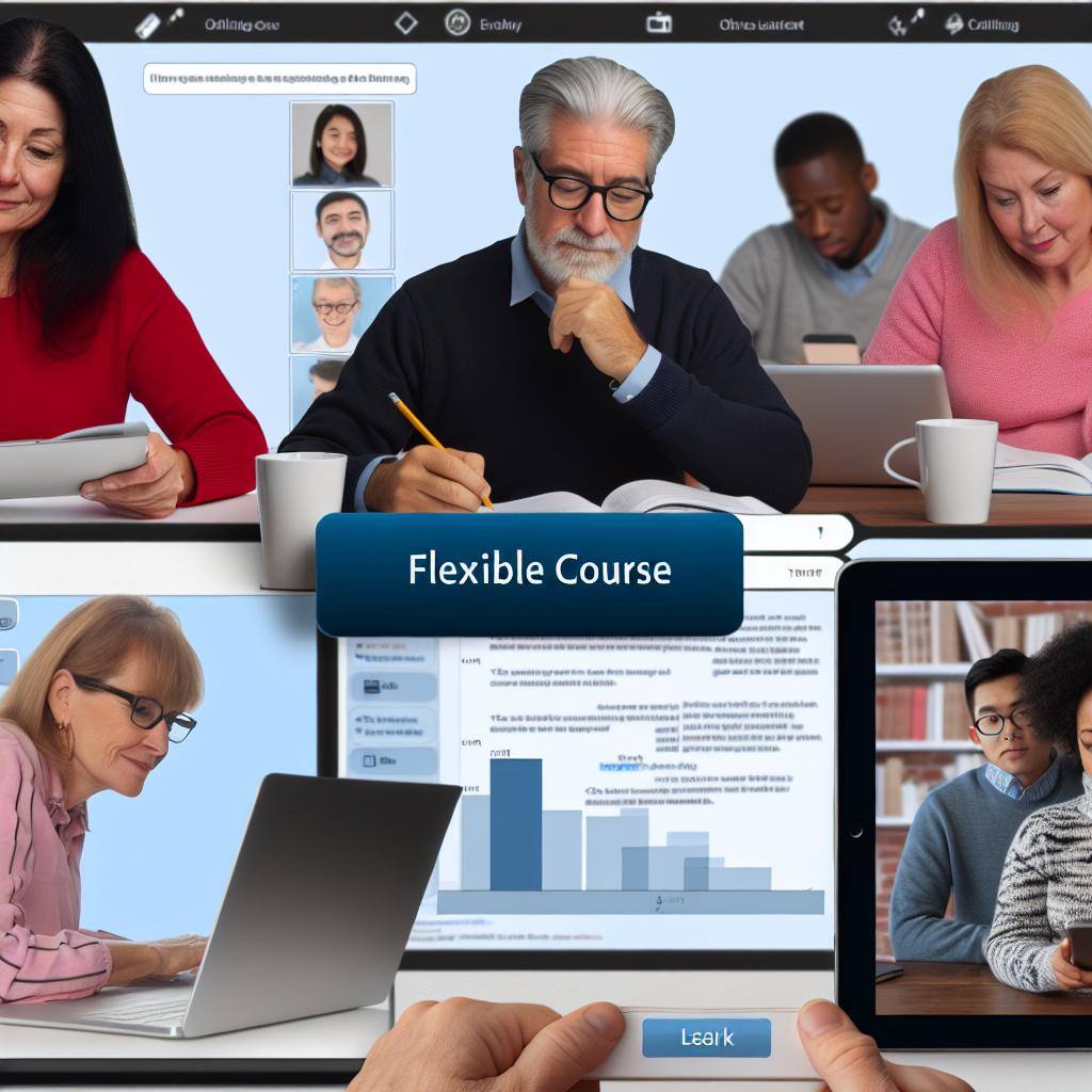 flexible online content taking a course online