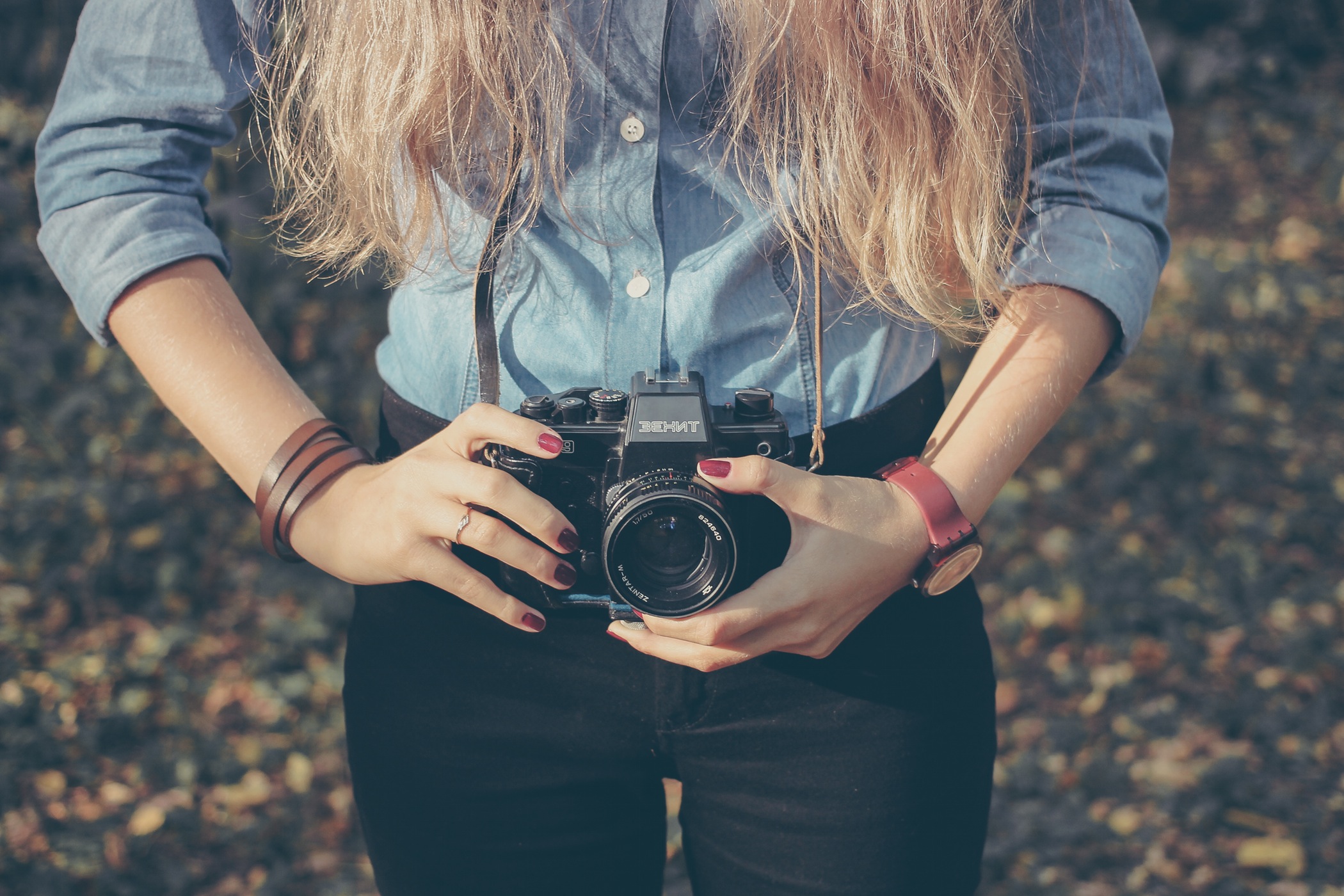 hipster girl with camera